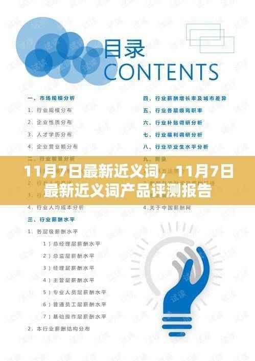 最新近义词产品评测报告,深度解析与体验分享(11月7日更新)
