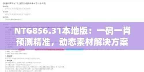 NTG856.31本地版：一码一肖预测精准，动态素材解决方案详解