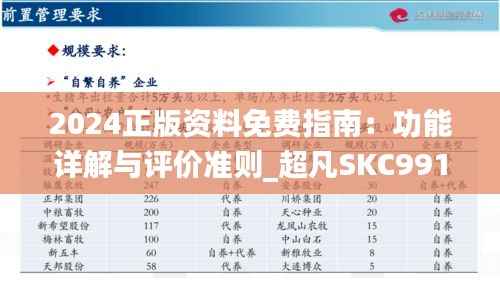 2024正版资料免费指南:功能详解与评价准则_超凡SKC991.39超值版