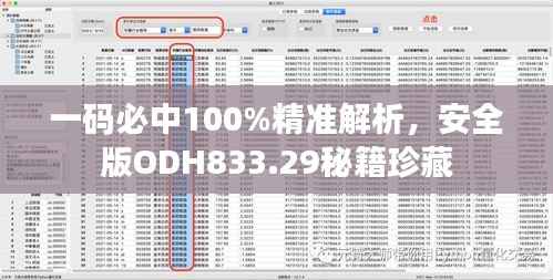 一码必中100%精准解析，安全版ODH833.29秘籍珍藏
