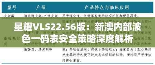 星耀VLS22.56版：新澳内部波色一码表安全策略深度解析