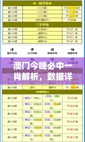 澳门今晚必中一肖解析,数据详述专家版DQM951.48